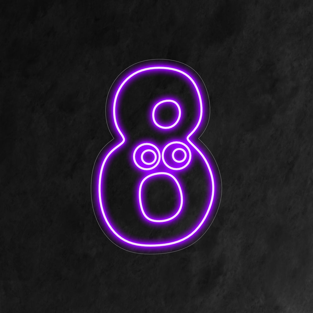 L'insegna al neon "8th Birthday" risplende di gioia giovanile, con il vivace numero "8" in un design giocoso. Illumina la festa dell'ottavo compleanno di un bambino con questa affascinante e vivace luce al neon.