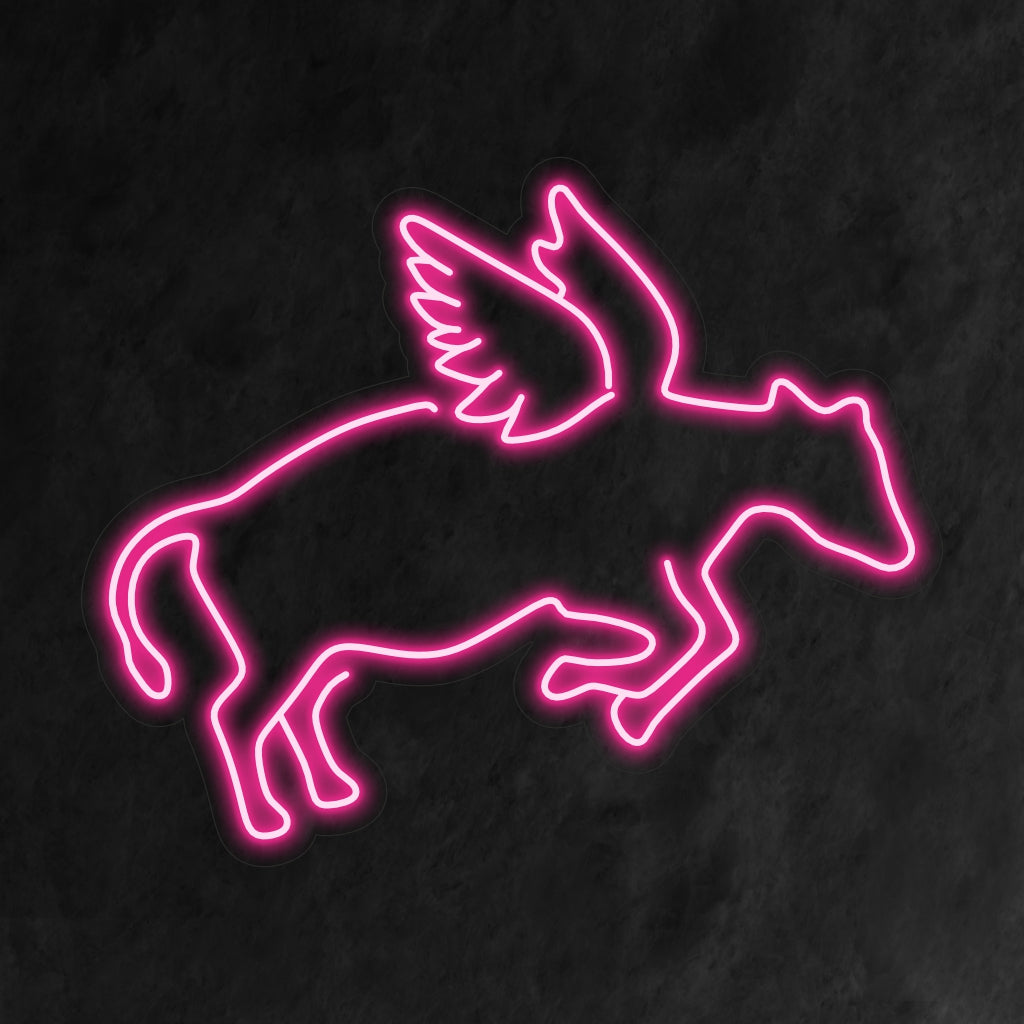 "Angel Cow Neon Sign" - Ένα ιδιότροπο φως νέον με μια αξιολάτρευτη αγελάδα με φτερά αγγέλου, που εμποτίζει το χιούμορ και τη γλυκύτητα στο χώρο σας.
