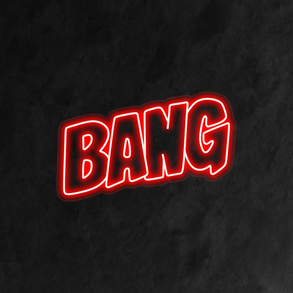 Το "Bang Neon Sign" είναι μια εκφραστική και εντυπωσιακή προσθήκη στο εσωτερικό σας. Ένα φως νέον που φέρνει μια έκρηξη ενέργειας και ενθουσιασμού με τη λέξη "Bang".