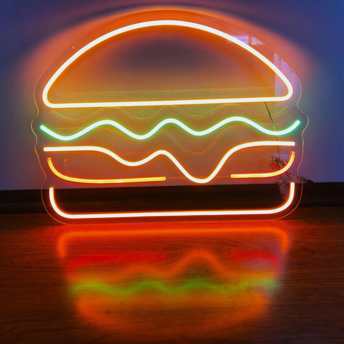 Insegna al neon per hamburger