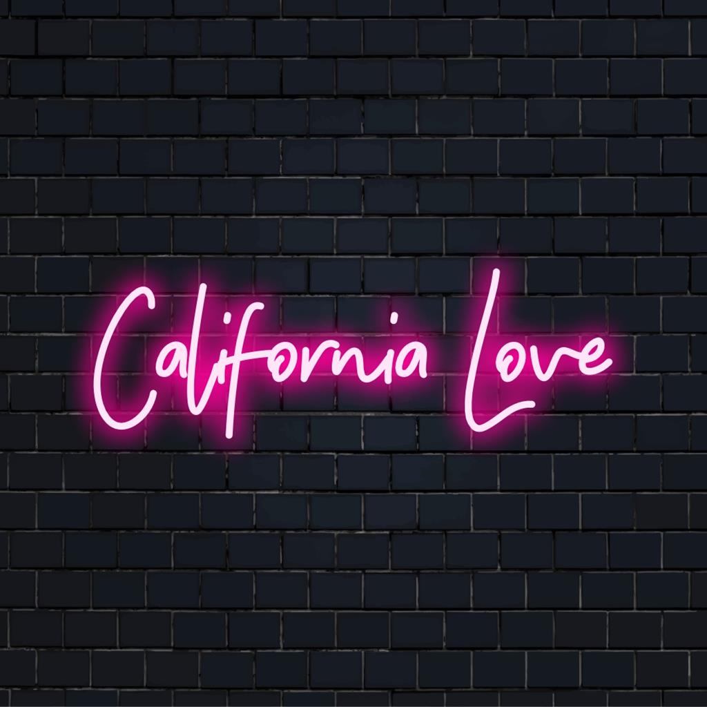 Prilagođeni LED neonski znak s tekstom California Love, idealan za personaliziranu neonsku umjetnost i jedinstven zidni dekor.