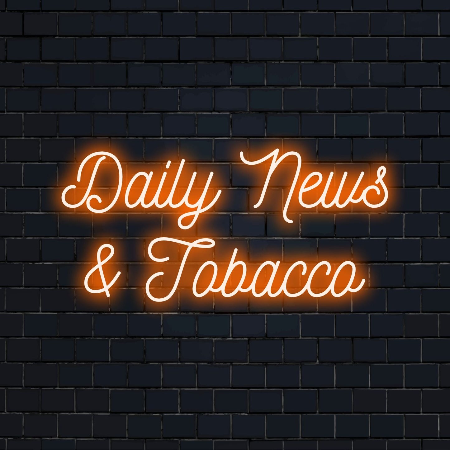 Προσαρμοσμένη φωτεινή επιγραφή LED για Daily News & Tobacco σε ζωηρά χρώματα. ιδανικό για μοναδική διακόσμηση με φως νέον.