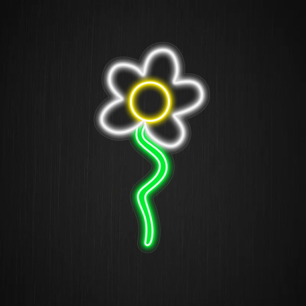 „Daisy Neon Sign” se luminează cu o strălucire radiantă, infuzând spațiul tău cu vibrațiile senine și înălțătoare inspirate de frumusețea naturală a margaretelor.