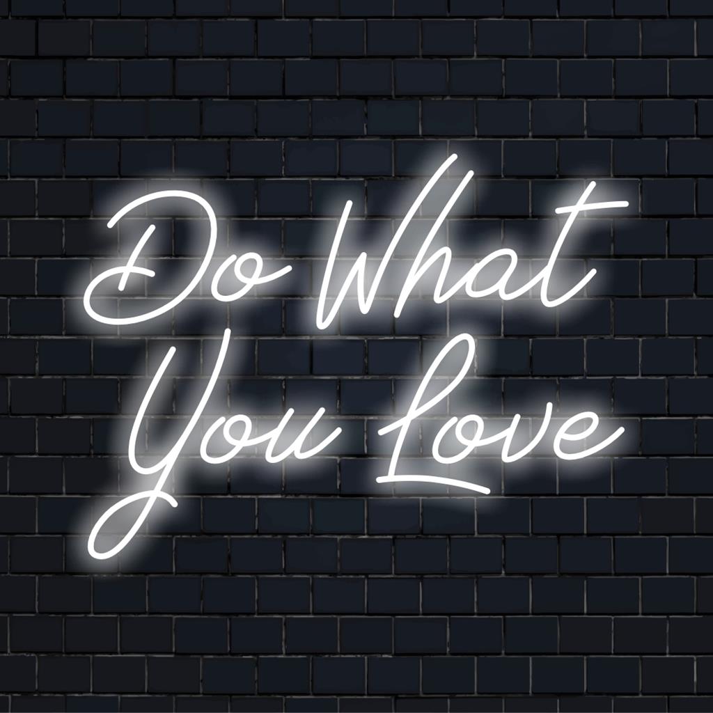 Unique LED neon sign that inspires with the phrase Do What You Love in vibrant colors, perfect for any space decor.