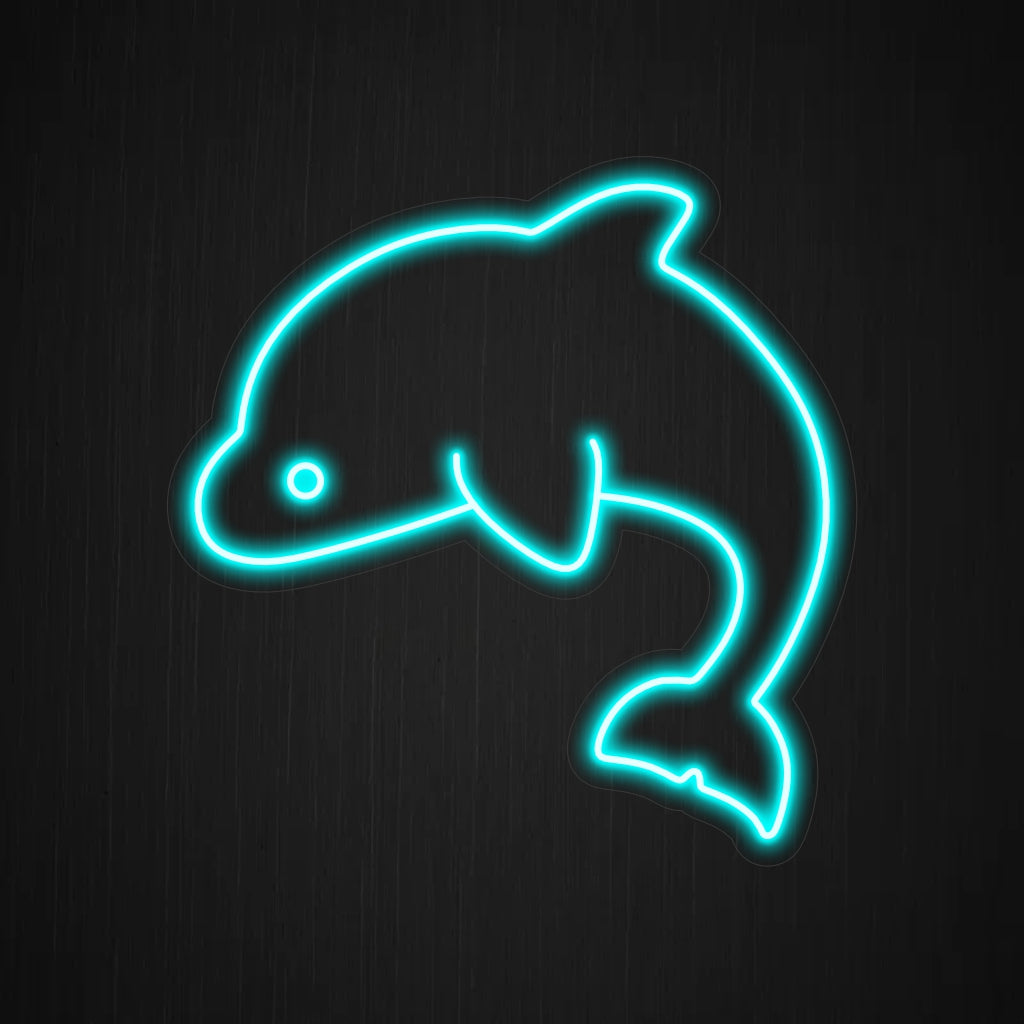 „Dolphin Neon Sign” se luminează cu o strălucire jucăușă, infuzând spațiul dumneavoastră cu bucuria și eleganța acestor creaturi marine, făcându-l ideal pentru pasionații de ocean și mediile cu tematică marine.