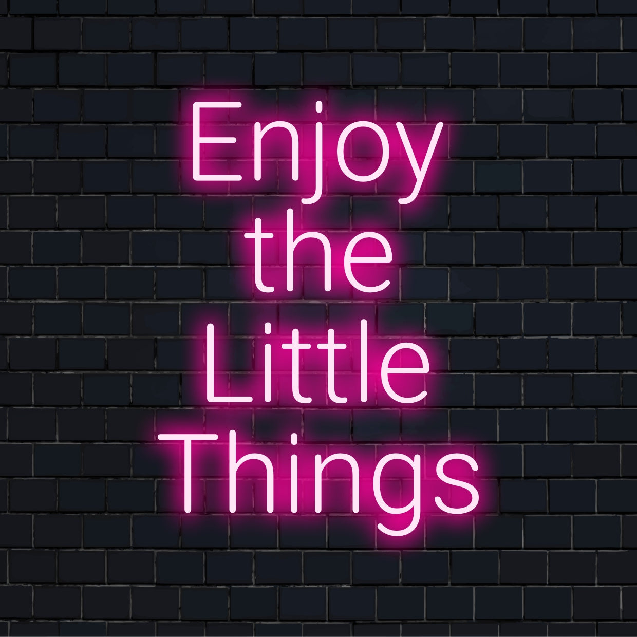 LED neon sign featuring the phrase Enjoy the Little Things in bright cursive; perfect personalized neon light decor.