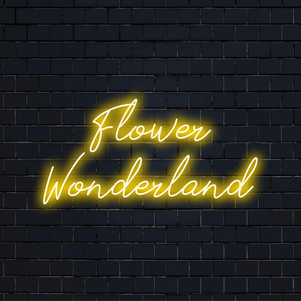 Letrero de neón LED personalizado Flower Wonderland, vibrante y encantador, perfecto para una decoración de luz de neón única y espacios personalizados.