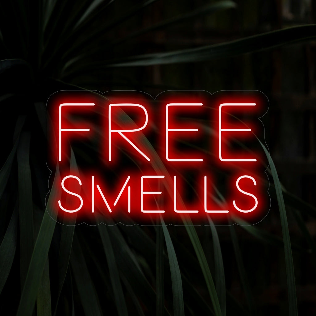 "Free Smells Neon Sign" - Tilføjer et strejf af humor, perfekt til restauranter og køkkener, og omfavner rummets dejlige aroma.
