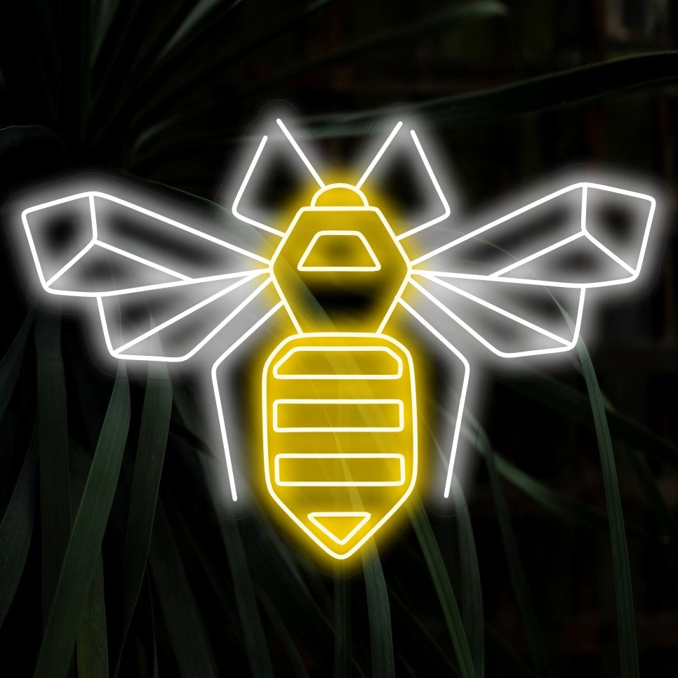 "Geometric Bee Neon Sign" - Bruji modernim dizajnom, savršen za suvremene prostore i umjetničke studije, hvatajući umjetničku privlačnost geometrijskih uzoraka i prirode.