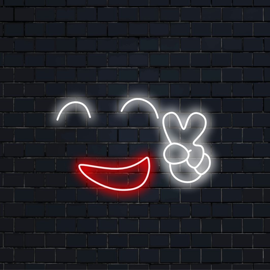 "Happy Peace Smiley Face Neon Sign" - Radiating positivity and peace, perfect for spaces that aim to spread joy and create a harmonious atmosphere.