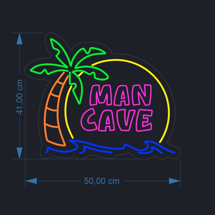 Räätälöity neonkyltti 50 × 41 cm