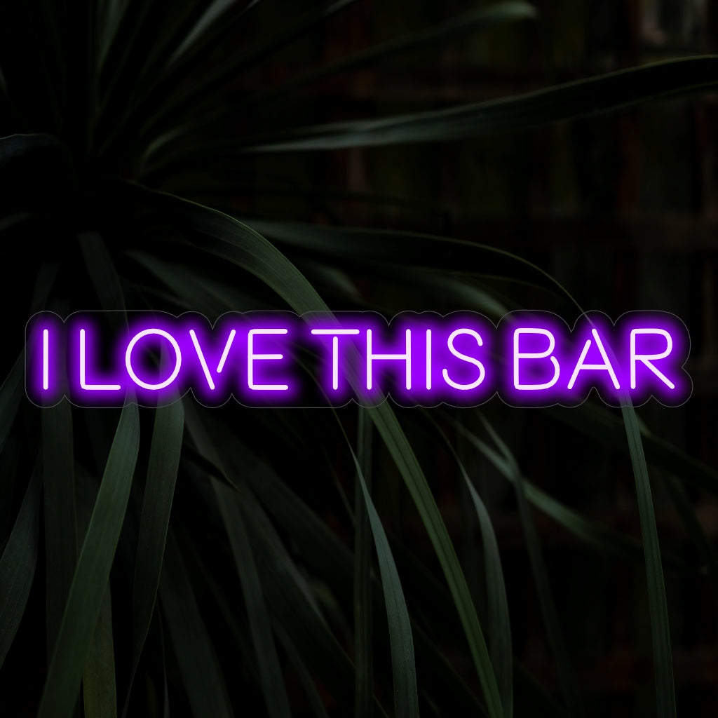 "I Love This Bar Neon Sign" - Un ajout vivant et invitant aux bars, mettant en vedette la déclaration d'amour pour l'atmosphère du bar, créant une ambiance vibrante et énergique.