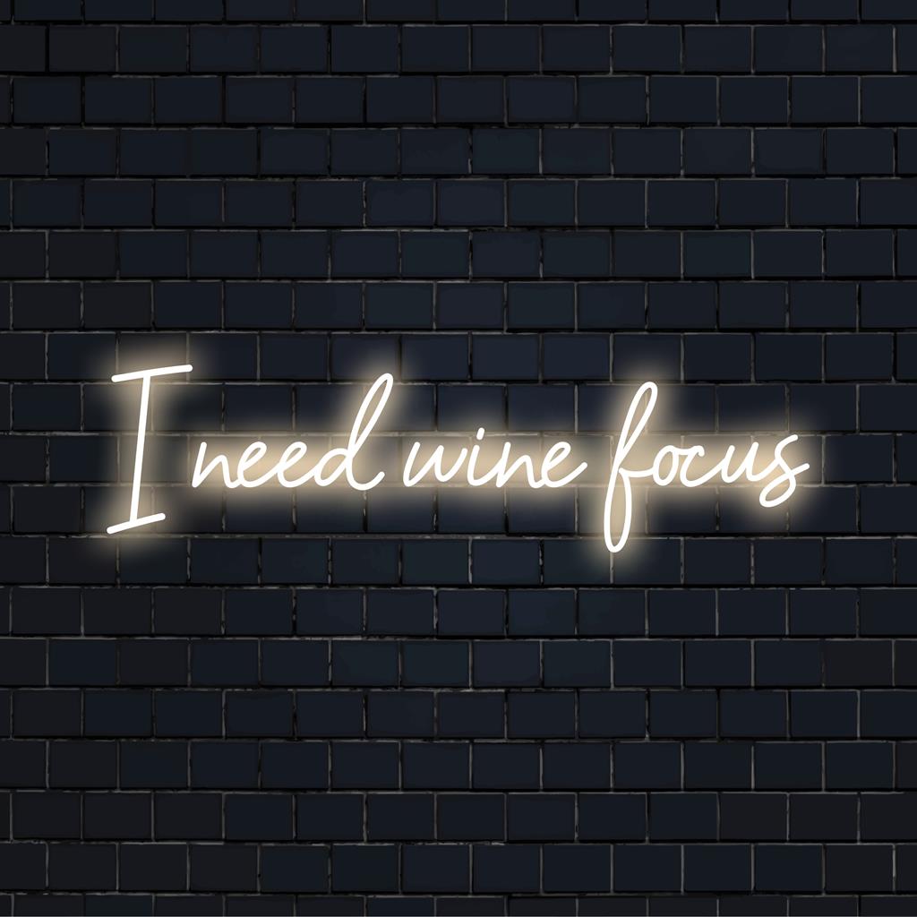 Custom LED neon sign illuminating the phrase I Need Wine, perfect for adding a glowing touch to any wine lover's space.