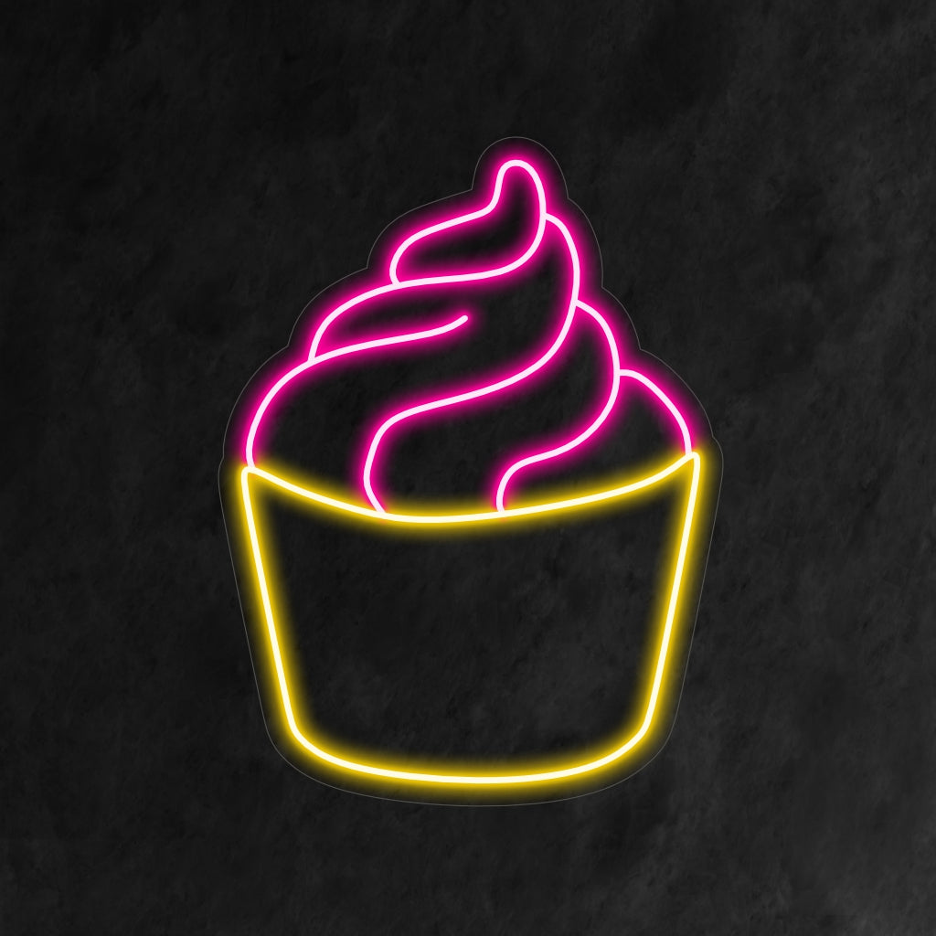 "Ice Cream Neon Sign" - En charmerende tilføjelse, der byder på den ikoniske iskugle og skaber en munter og indbydende atmosfære for dem, der sætter pris på søde sager.