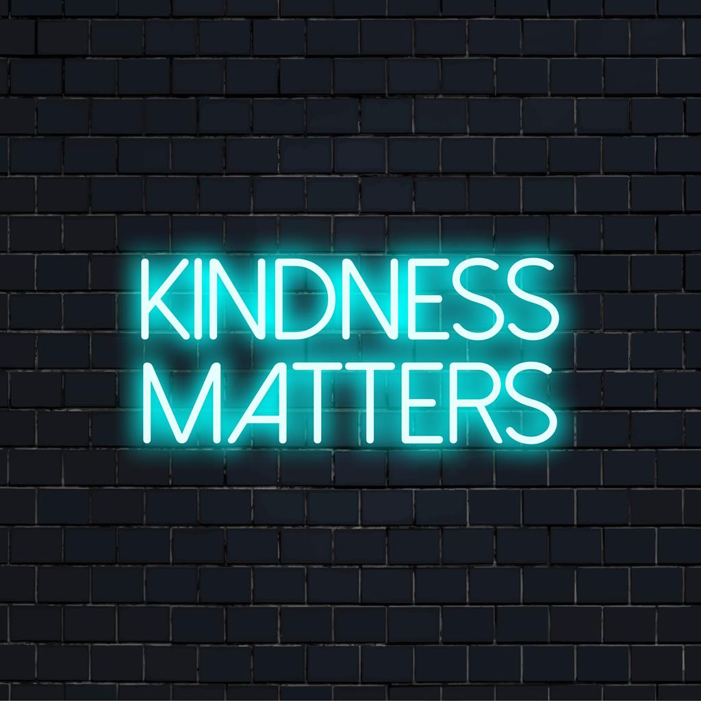 LED neonový nápis Vibrant Kindness Matters s povznášejícím uměním neonový nápis a na zakázku vyrobený neonový světelný dekor.