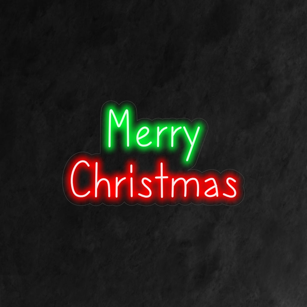 "Lettering Merry Christmas Neoon Sign" on elegantne ja pidulik lisa teie pühadeteemalisele interjöörile. Neoonvalgusti, millel on elegantne kiri "Häid jõule".
