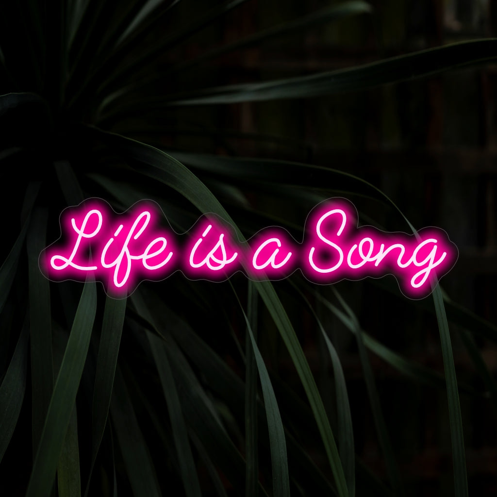 "Life is a Song Neon Sign" - Oplys dit rum med musikalske vibes. Perfekt til musikelskere og dem, der værdsætter skønheden ved tilværelsen.