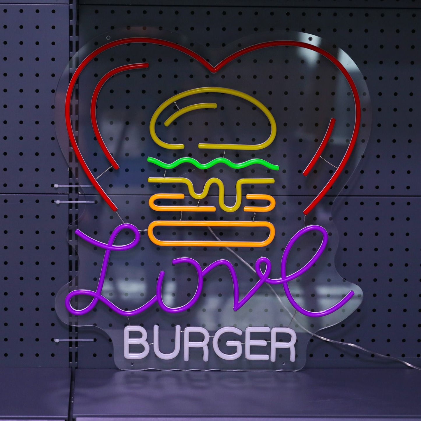 Πινακίδα Νέον "Love Burger"