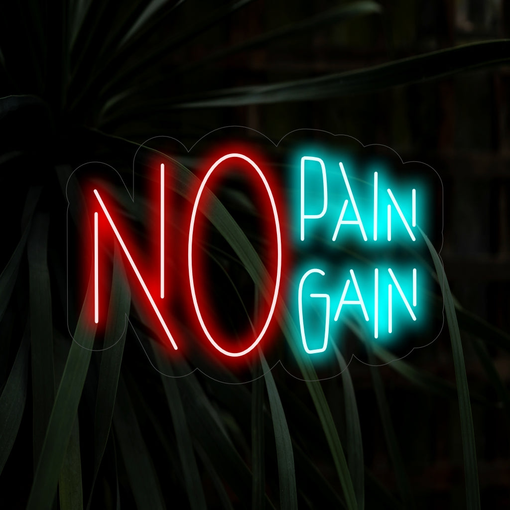 Το "No Pain No Gain Neon Sign" είναι μια δυναμωτική και αποφασιστική προσθήκη, ιδανική για χώρους που ενθαρρύνουν την υπέρβαση των ορίων. Φωτίστε με τη νοοτροπία της προόδου!