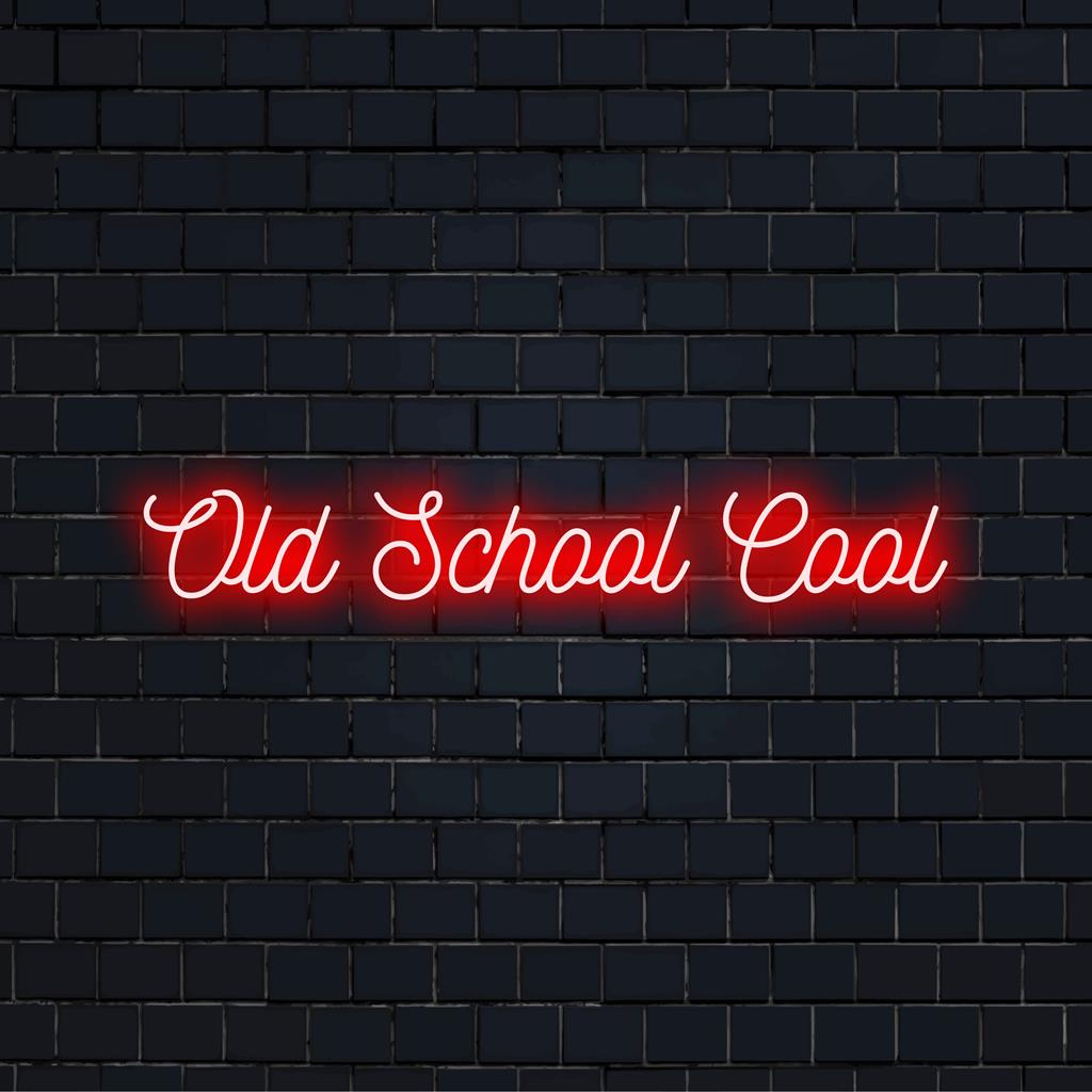 Vibrant Old School Cool LED neon sign; blend of retro charm and modern glow, perfect custom light decor.