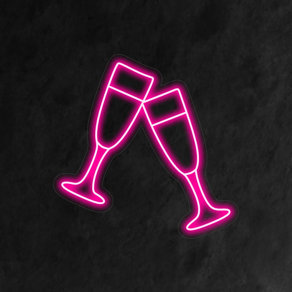 Το "Pair of Champagne Glasses Neon Sign" είναι μια κομψή και εορταστική προσθήκη, ιδανική για χώρους που θυμίζουν την ατμόσφαιρα των τοστ και ειδικών περιστάσεων. Φωτίστε με μια πινελιά επιτήδευσης και χαράς!
