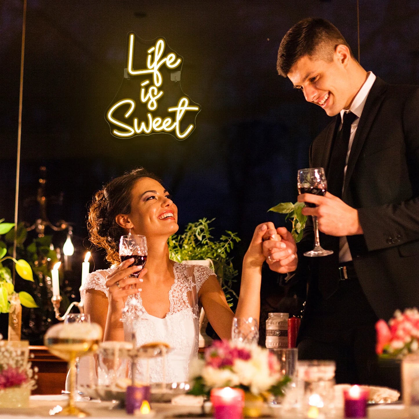 Život je Sladký 5V USB LED světelný nápis - Cenově Dostupný