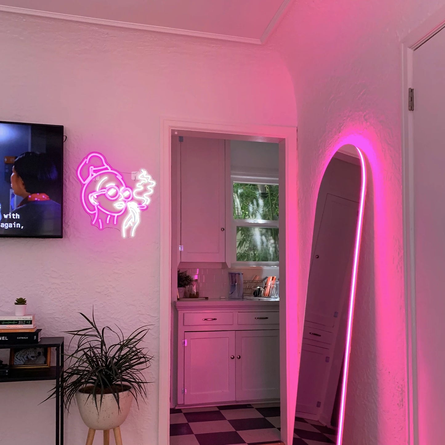 Chica Fumando 5V USB Letrero LED - Económico