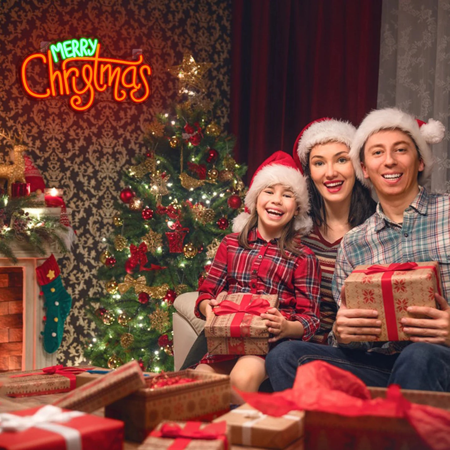 Enseigne LED USB 5V Joyeux Noël - Économique