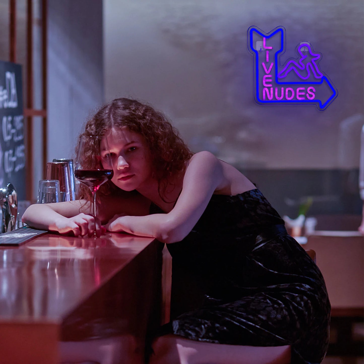 Letrero LED "Chica Desnuda en Vivo" 5V USB - Económico