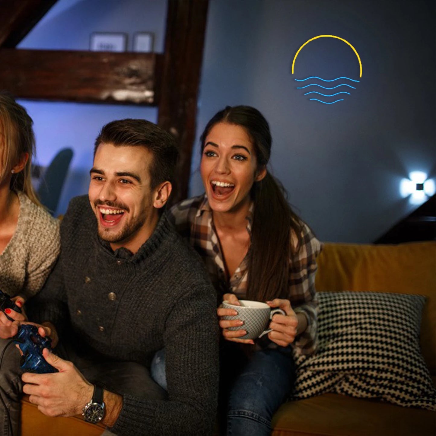 Cartel LED de Atardecer y Mar 5V USB - Económico