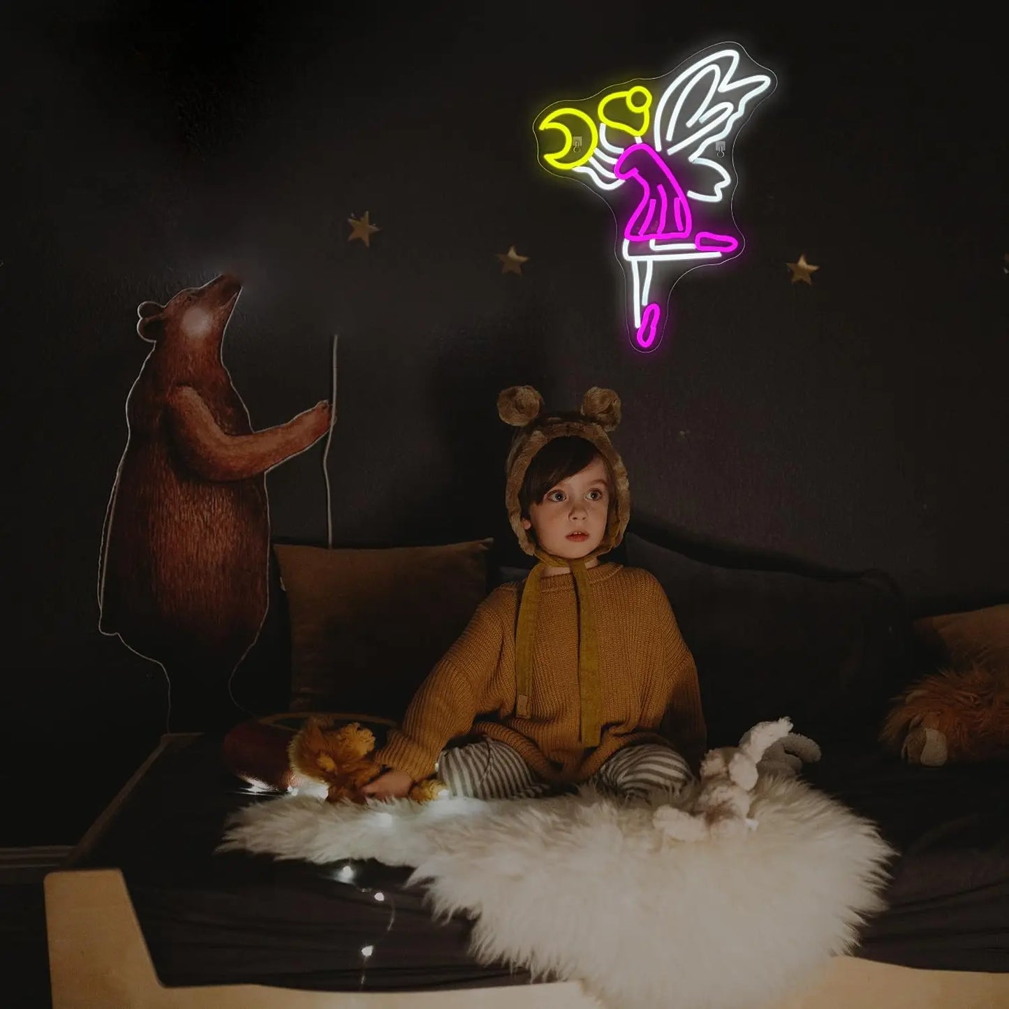 Lendav Fairy Moon 5V USB LED-neoonmärk – eelarvesõbralik