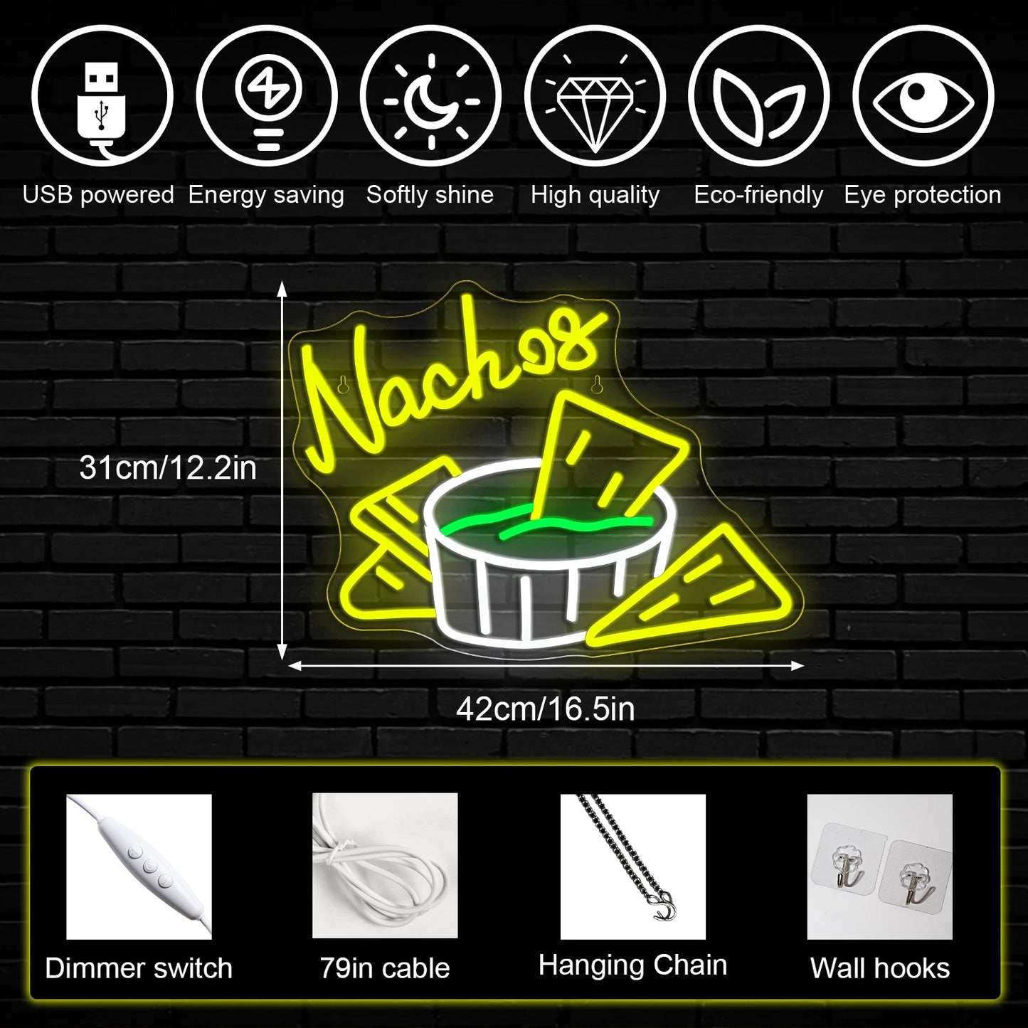 Nachos 5V USB LED neoonmärk – eelarvesõbralik