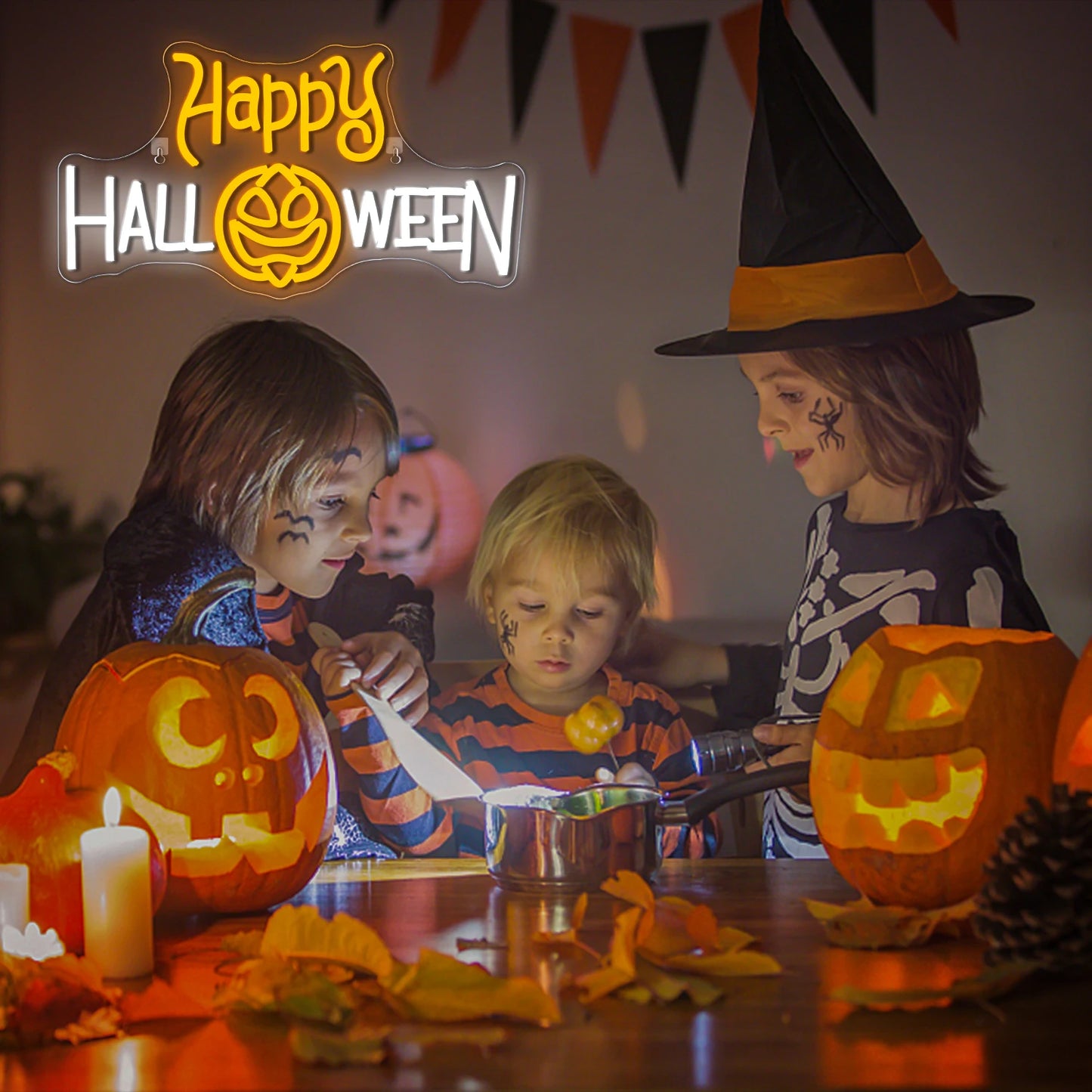 Happy Halloween 5V USB LED Neonowy Napis - Przyjazny dla Budżetu