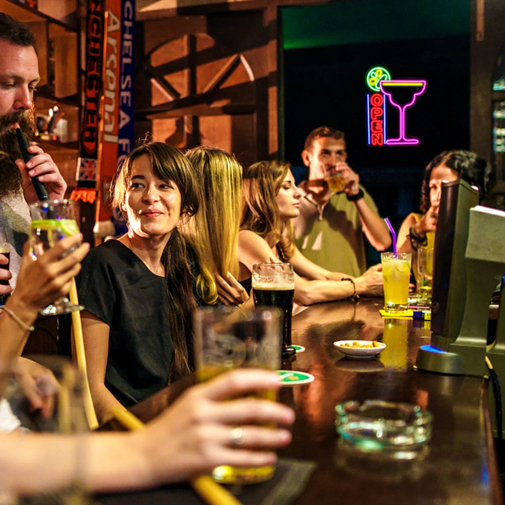 Kokteilid avatud 5 V USB LED-neoonsilt – eelarvesõbralik