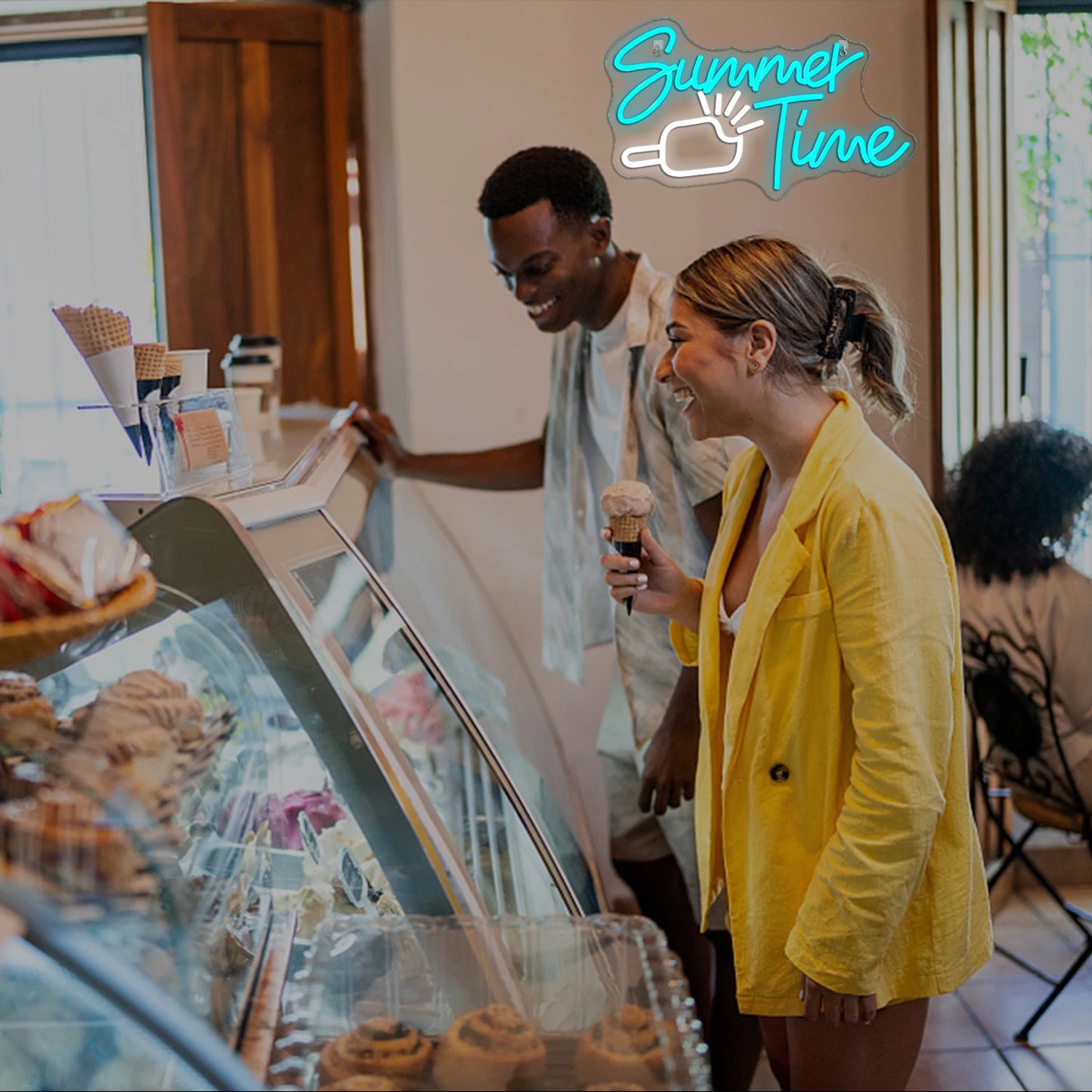 Neonowy napis "Summer Time Ice Cream" 5V USB LED - Przystępna Cena