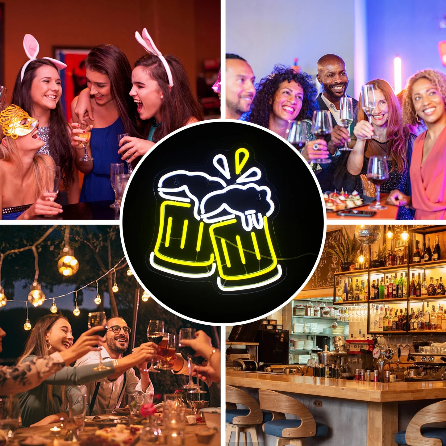 Pivní Cheers 5V USB LED světelný nápis - Cenově dostupný