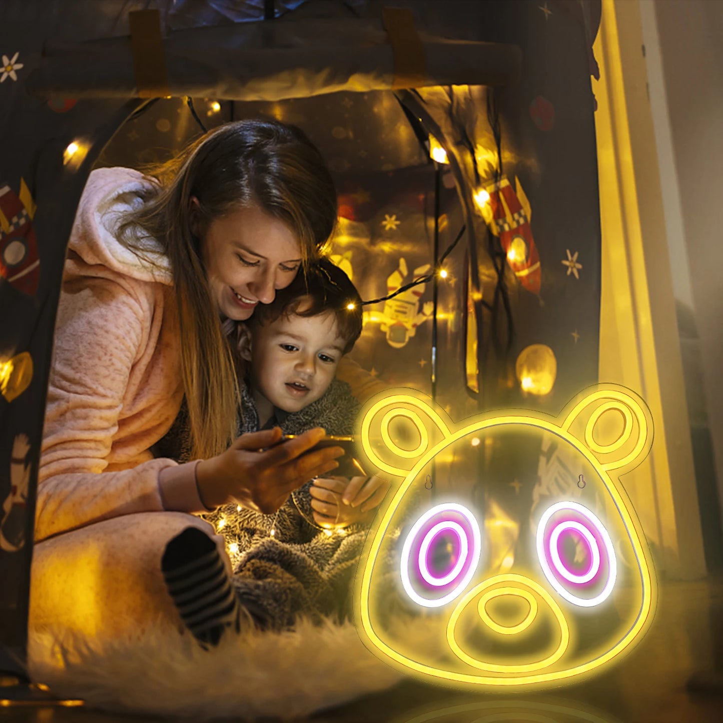 Cartel LED de Oso Anime 5V USB - Económico