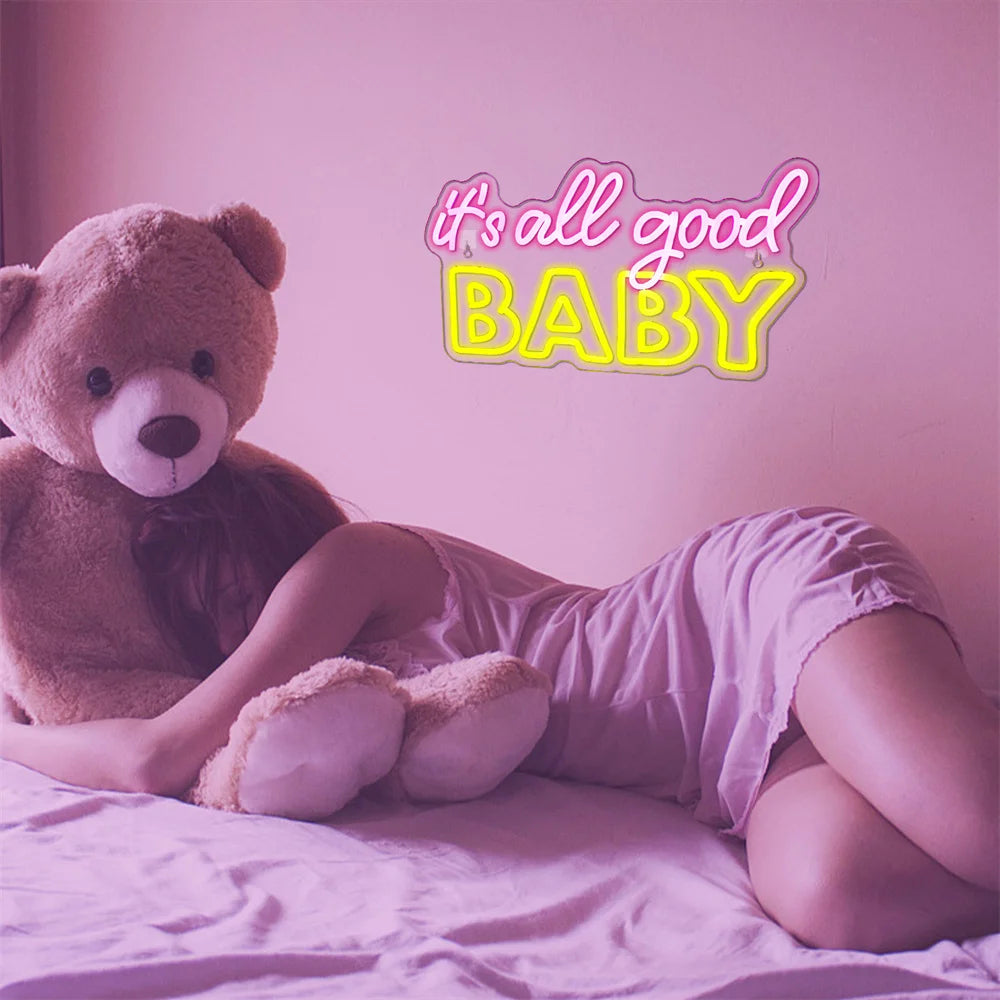 Cartel LED "Todo Está Bien Baby" 5V USB - Económico