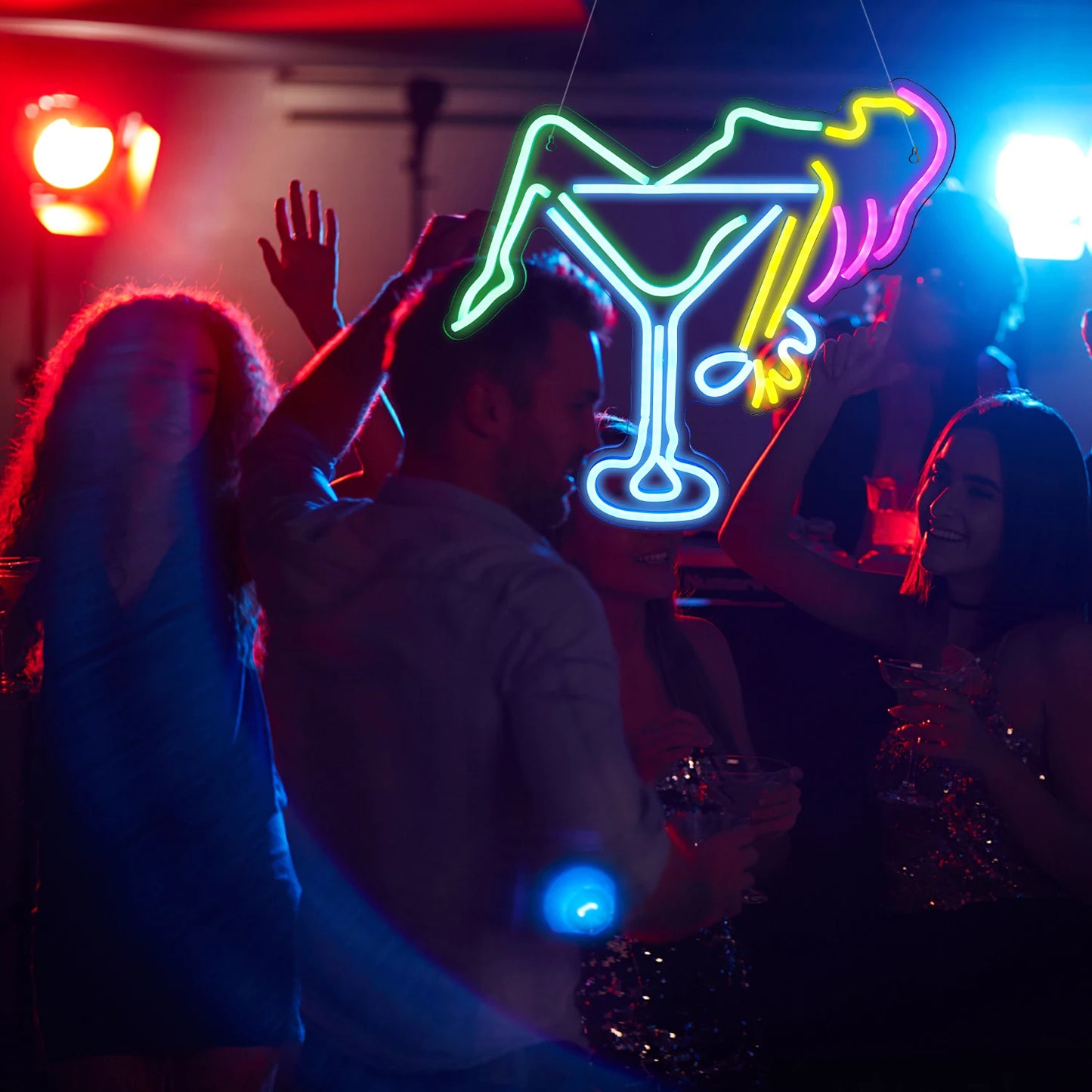 Verre à Vin Femme 5V USB Enseigne LED - Économique