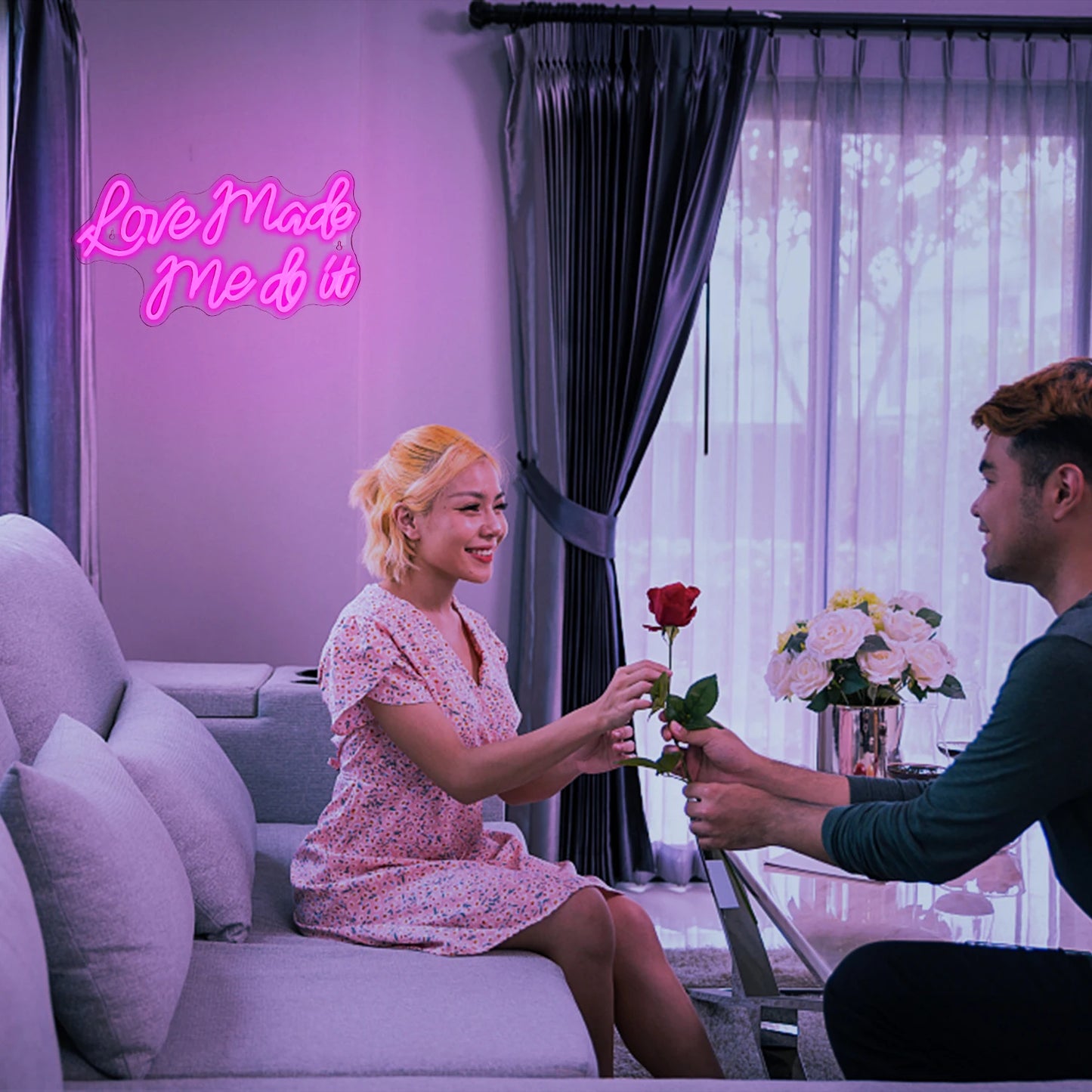 Cartel LED "Love Made Me Do It" 5V USB - Económico