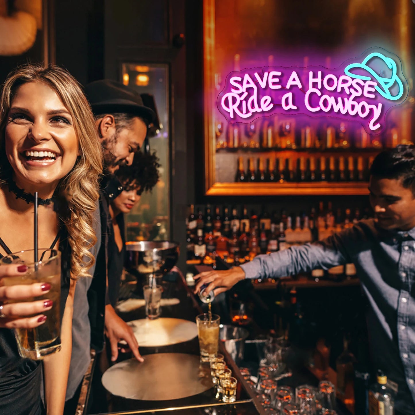 Ahorra un Caballo, Monta un Vaquero 5V USB Rótulo LED - Económico