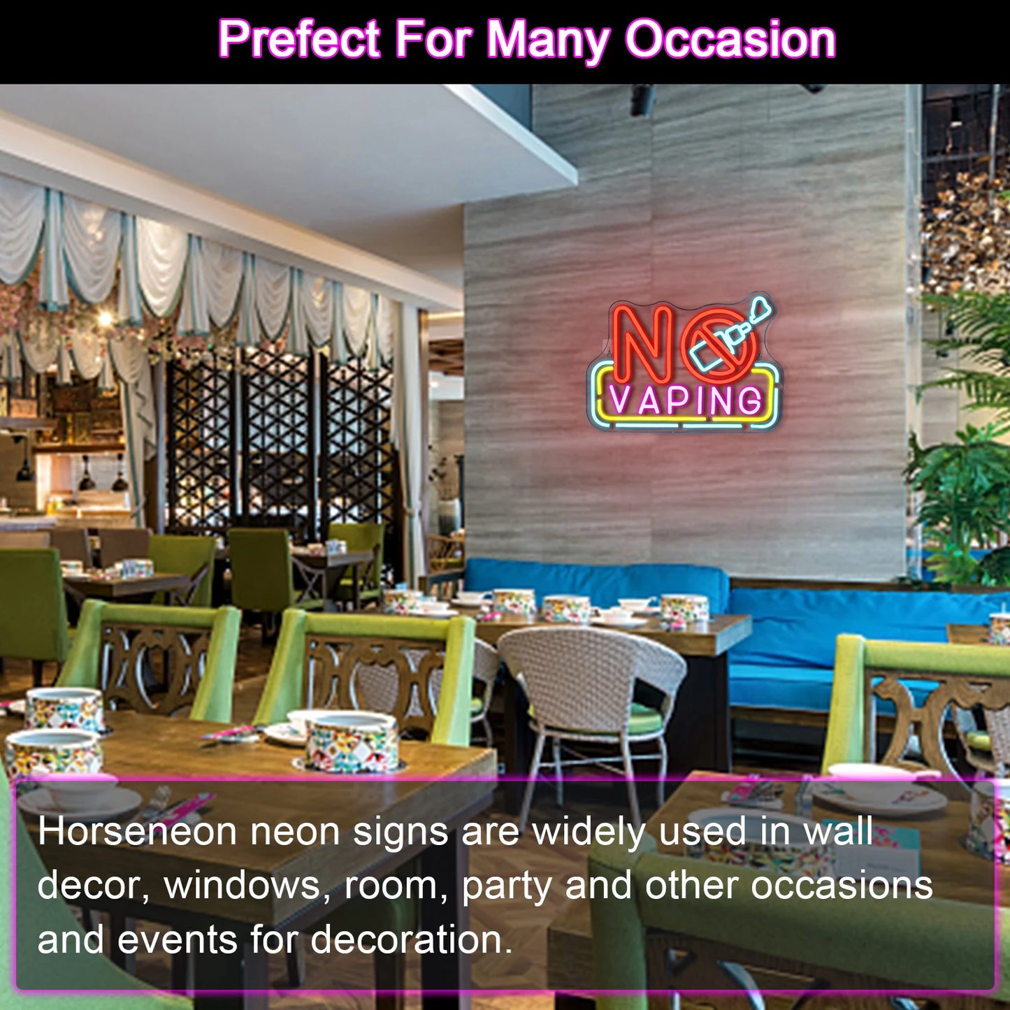 No Vaping 5 V USB LED neoonsilt – eelarvesõbralik