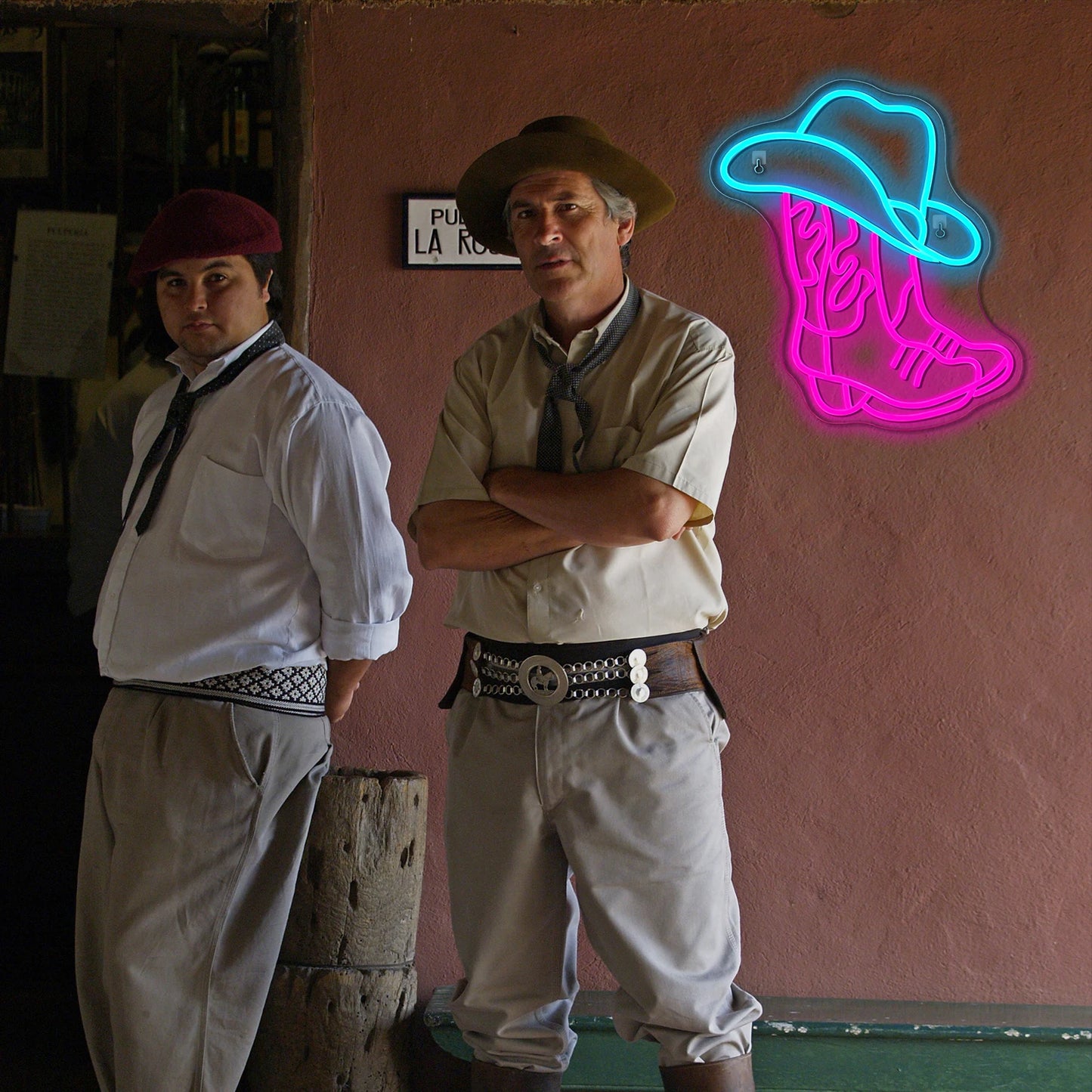 Kauboi saapa ja müts 5 V USB LED-neoonmärk – eelarvesõbralik