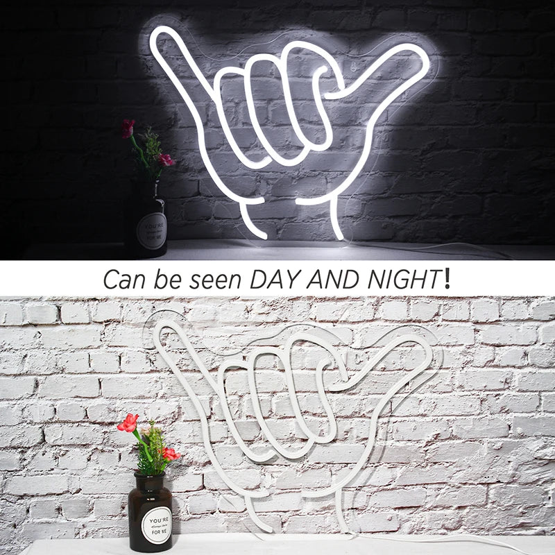 Gesture Encourage Praise 5V USB LED Neon Sign - Budget Friendly