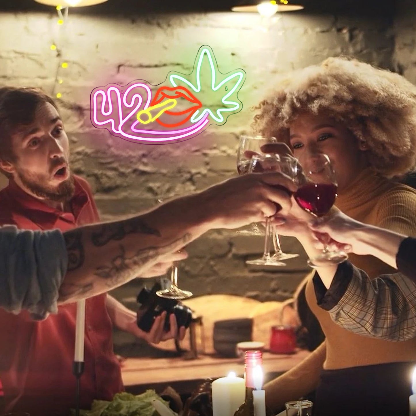 Green Leaf, Cigar 5V Mini USB LED Neon Sign - Budget Friendly