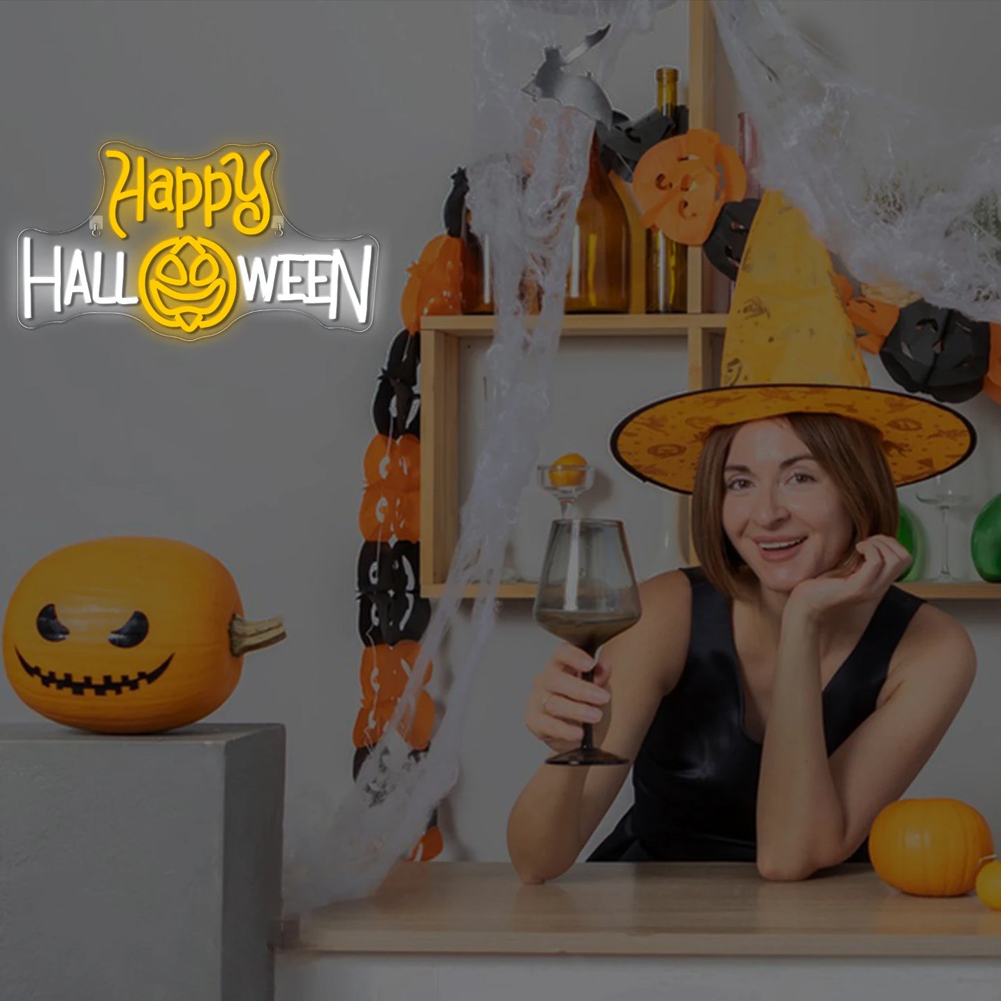 Neonowy Napis LED Happy Halloween 5V USB - Przyjazny dla Portfela