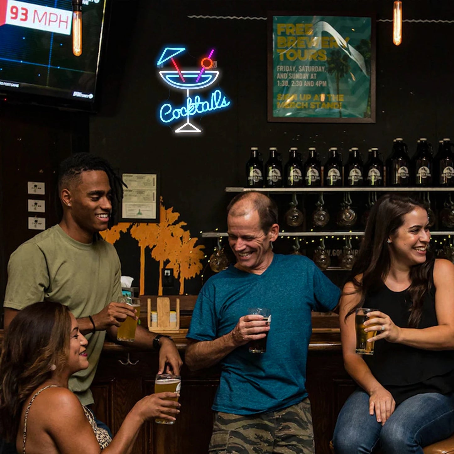 Cartel LED 5V USB de Cócteles - Económico