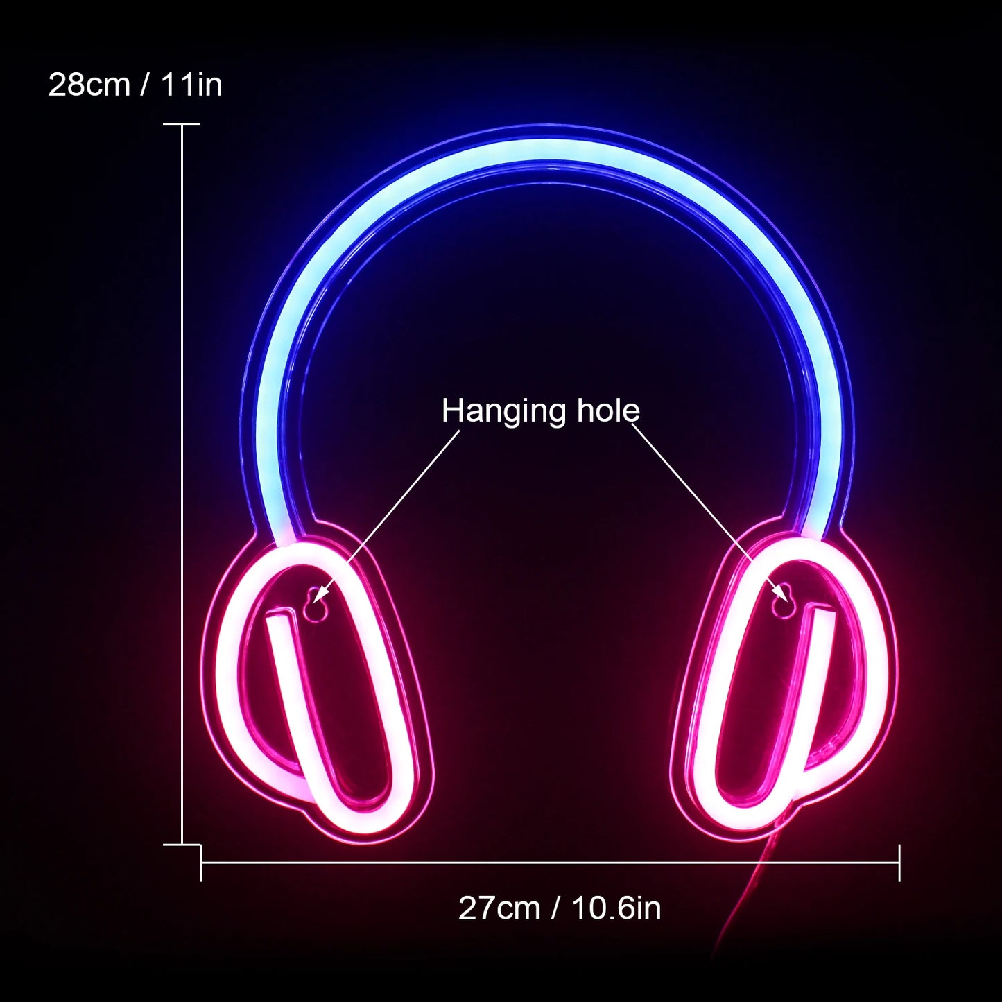 Enseigne LED USB 5V Casque - Économique