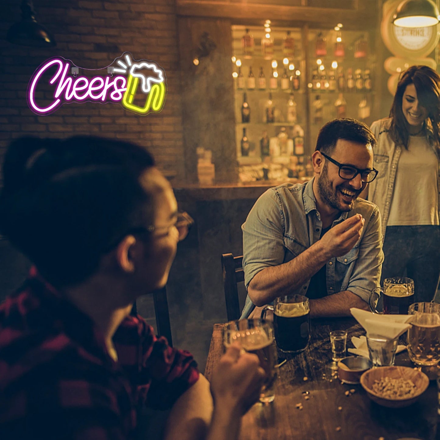 Enseigne LED USB 5V "Cheers" - Économique