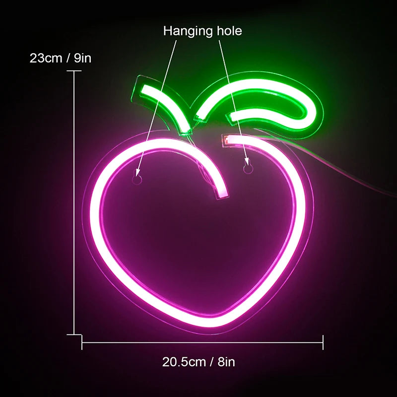 Peach 5V USB LED světelný nápis - Cenově dostupný